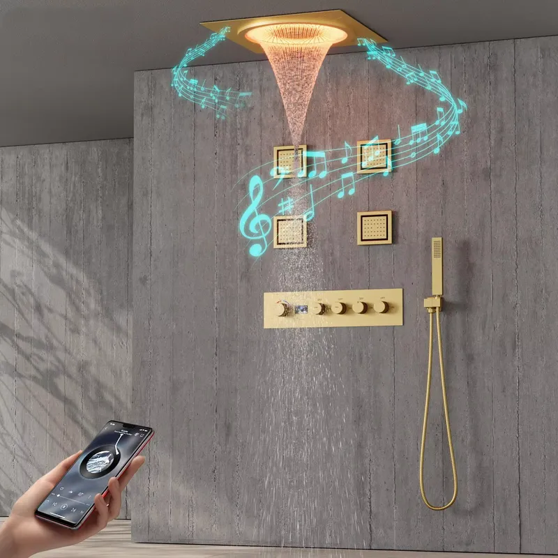 Smart Home System - Set Doccia LED Intelligente con Musica,