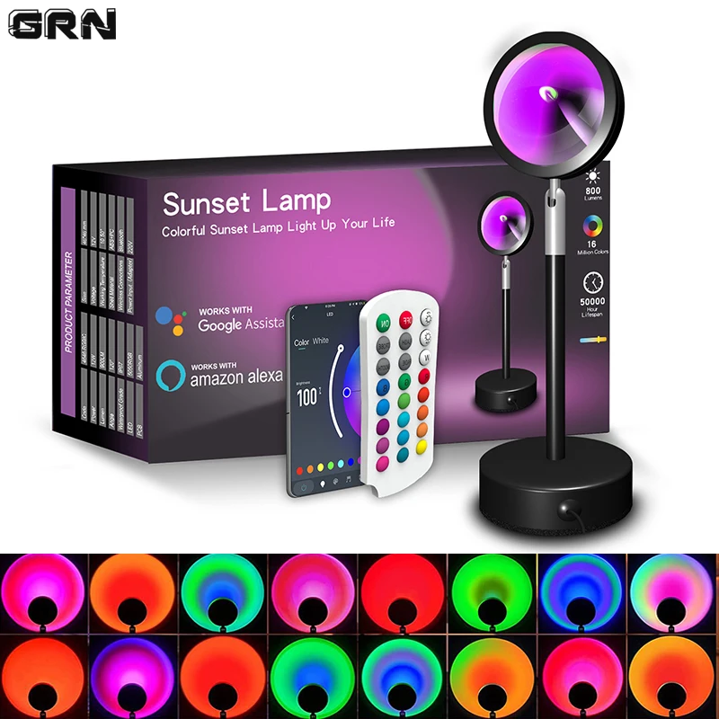 Smart Home Decor - Smart LED Sunset Lamp Colorful change