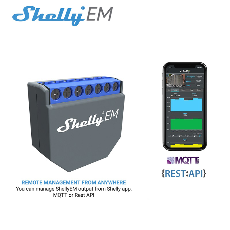 Smart Home Wifi - SHELLY EM Interruttore Intelligente WiFi Smart