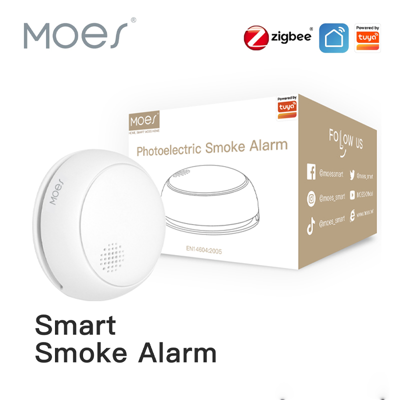 Smart Home Moes - MOES ZigBee Rilevatore di fumo wireless