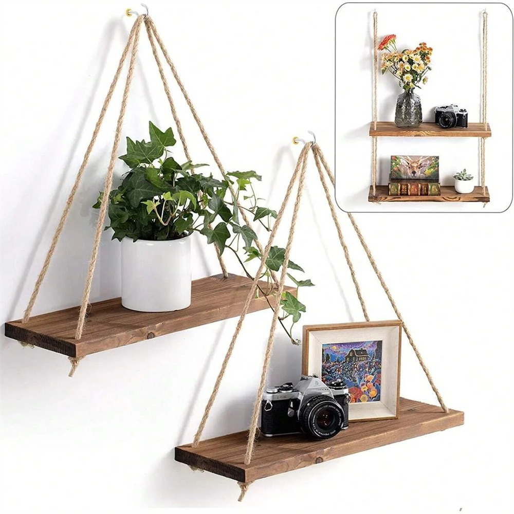 Smart Home Decor - 1 set mensole sospese in legno