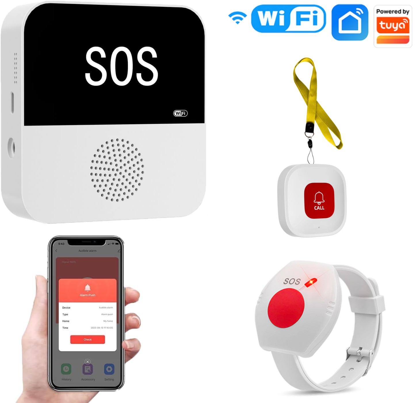Wifi Smart Plug - Cercapersone per anziani WiFi wireless Pulsante