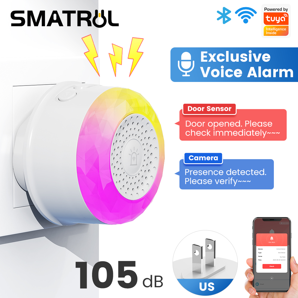 Wifi Smart Plug - Sensore di Allarme Sonoro e Luminoso