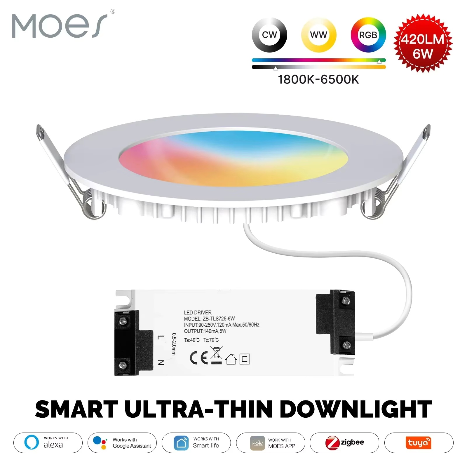 MOES ZigBee Downlight Tuya, La - Smart Home Moes recensione e prezzo